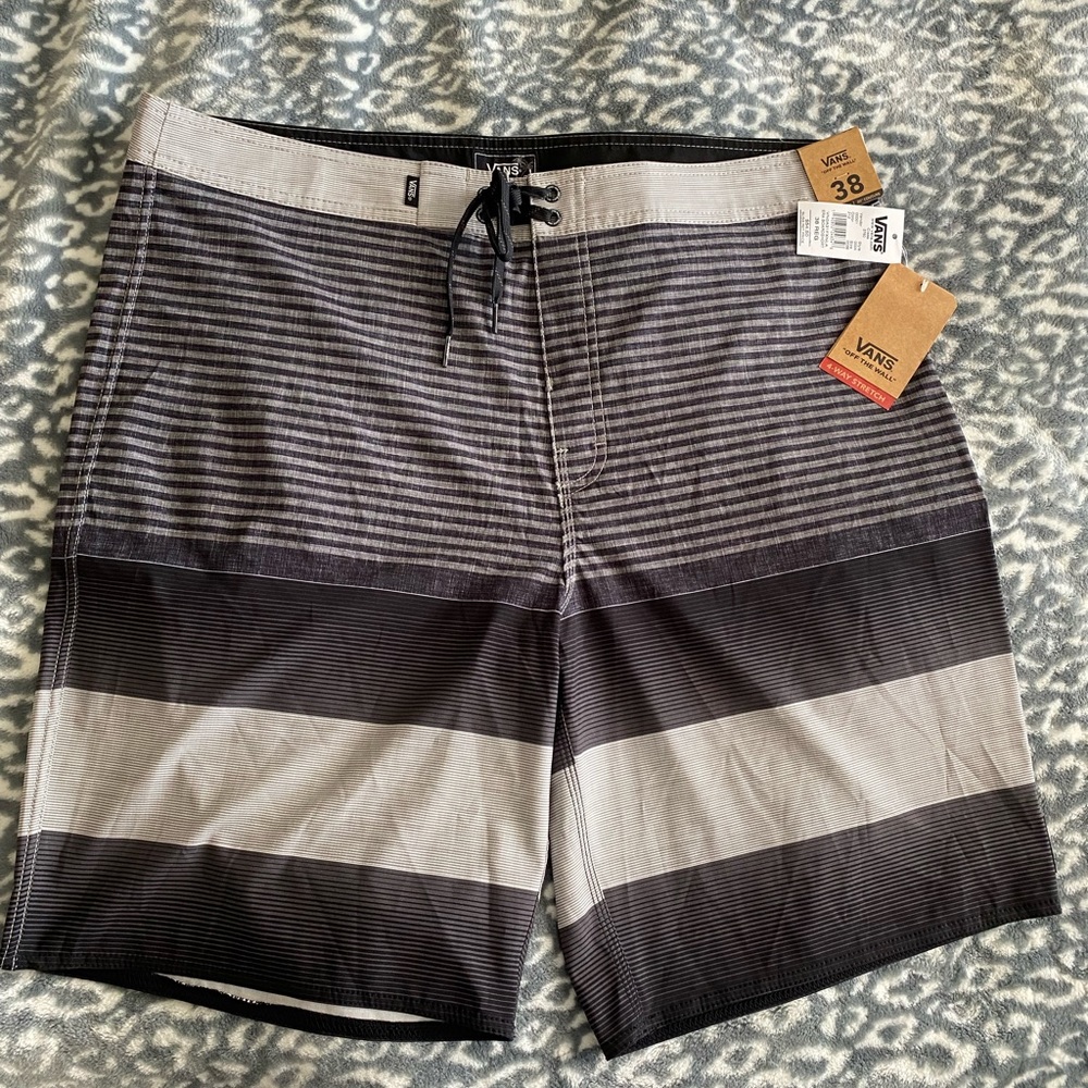 Vans Era striped black board shorts
